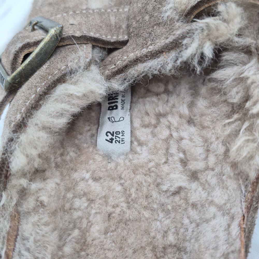 Birkenstock Boston Shearling Clog Taupe Leather Slip-ons clogs Men's 42 US 9-9.5 - Picture 8 of 8